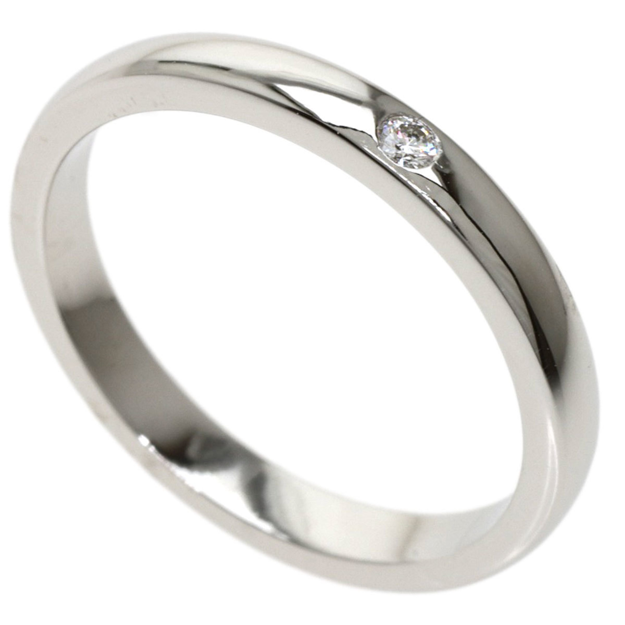 Tiffany Stacking Band Ring Elsa Peretti 1p Diamond Platinum Pt950 Ladies &Co.